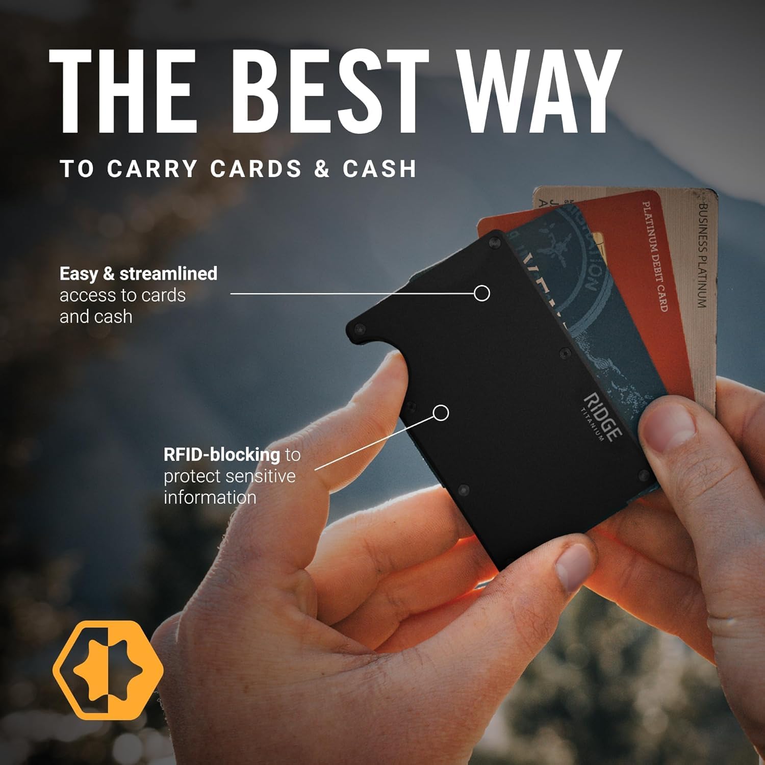 The Ridge Wallet for Men, RFID - đánh giá và giá Wallet Slim Titanium