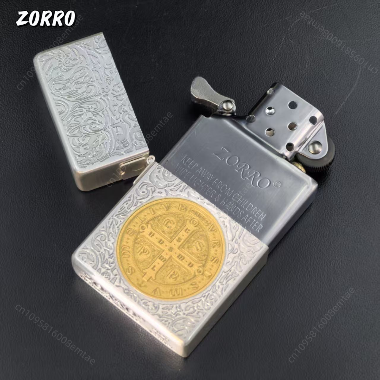 Zorro 906 Silver Gold Two tone - đánh giá và giá Lighter Insert Zippo